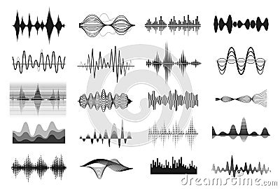 Music sound waves Vector Illustration