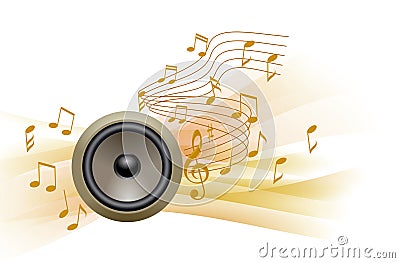 Music Note Curve. Speaker Vector Illustration