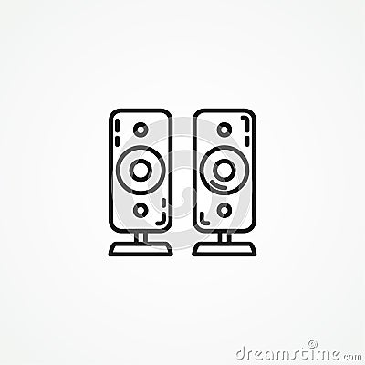 music speaker line icon. speakers web icon Vector Illustration