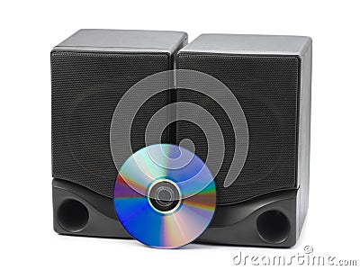 Music speakers and cd Stock Photo