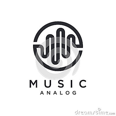 Music spectrum logo vector, with a minimalist style Vector Illustration