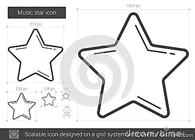 Music star line icon. Vector Illustration