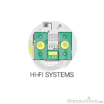 Music Studio Audio Hi Fi System Icon Vector Illustration