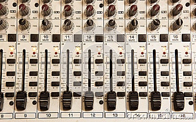 Music studio mix console Stock Photo