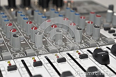 Music Studio Mixer Stock Photo