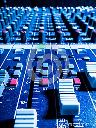 Music studio mixer Stock Photo