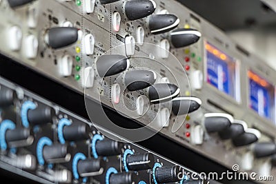 Music studio rack Stock Photo