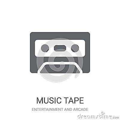 Music tape icon. Trendy Music tape logo concept on white background from Entertainment and Arcade collection Vector Illustration