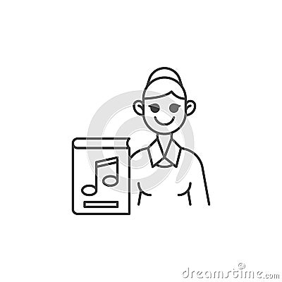 Music teacher line icon Vector Illustration