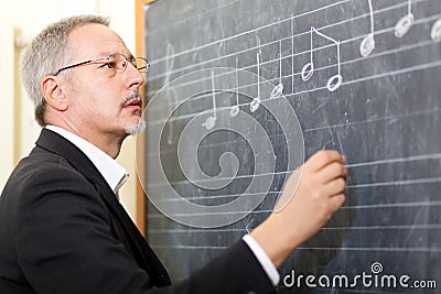 Music teacher Stock Photo