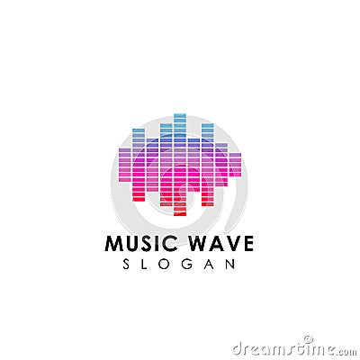 music tech logo design. sound wave icon symbol designs Vector Illustration
