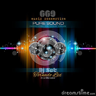 Music Themed background for Disco Club Flyers Vector Illustration