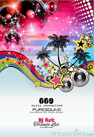 Music Themed background to use for Disco Club Flyers Vector Illustration
