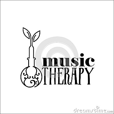 Music therapy exclusive logo Vector Illustration