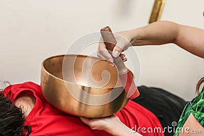Music therapy Tibetan Bowls Stock Photo