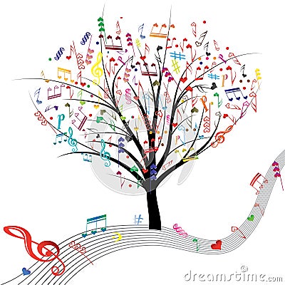 Music tree. Vector Illustration