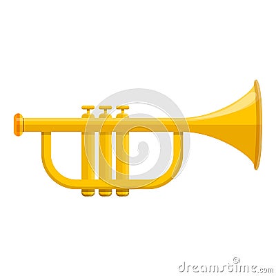 Music trumpet icon, cartoon style Vector Illustration