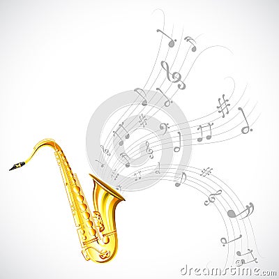 Music Tune from Saxophone Vector Illustration