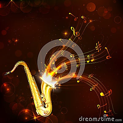 Music Tune from Saxophone Vector Illustration