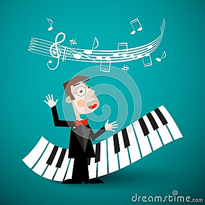 Music Vector Design with Abstract Piano Keyboards Vector Illustration