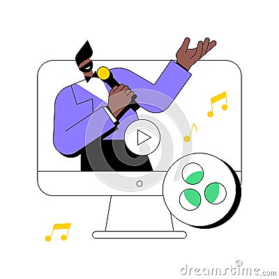 Music video abstract concept vector illustration. Vector Illustration