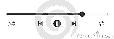 Music or video play interface bar icon, voice record display. Podcast playlist, play button. Song simple equalizer Vector Illustration