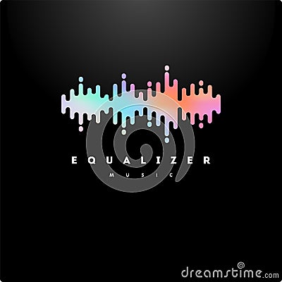 Music wave vector holographic illustration Vector Illustration