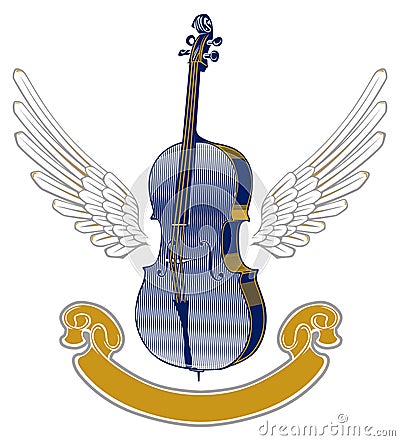 Music wing emblem Vector Illustration