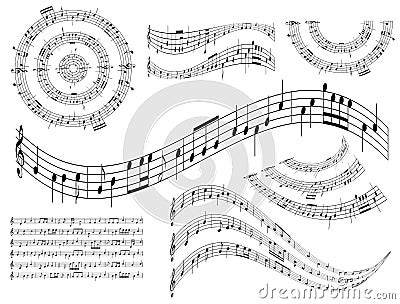 Musical abstract vector design elements - set Vector Illustration
