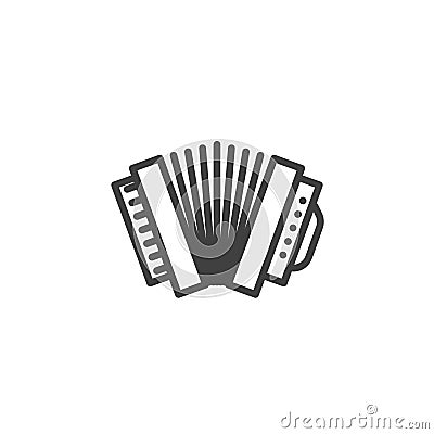 Musical accordion line icon Vector Illustration