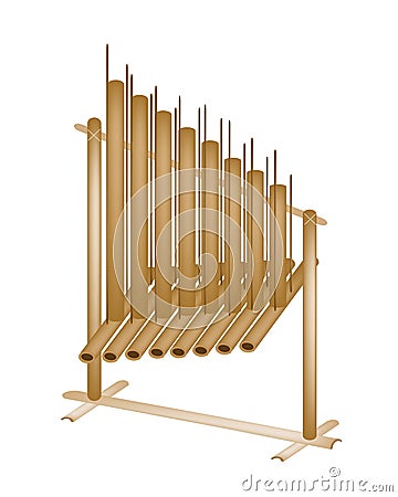 A Musical Angklung on A White Background Vector Illustration