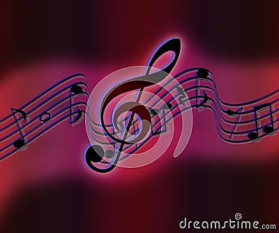 Musical notes on a dark background Stock Photo