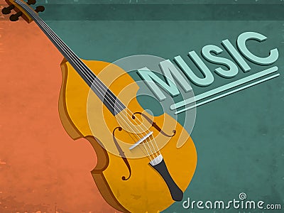Musical background with guitar. Stock Photo