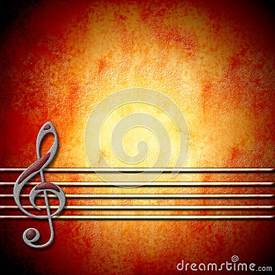 Musical background with treble clef and staff , blank Stock Photo