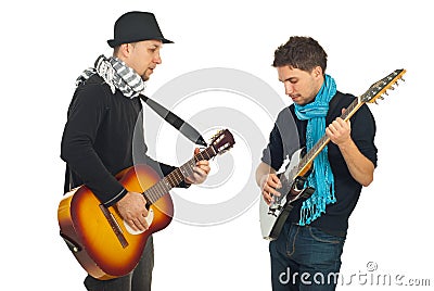 Musical band of two men Stock Photo