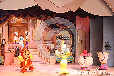 Musical Beauty and the Beast at Disneyworld Editorial Stock Photo