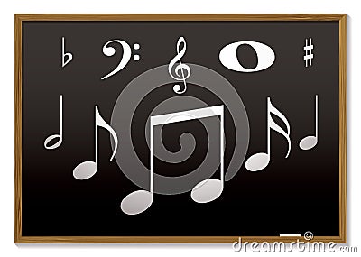 Musical blackboard Stock Photo