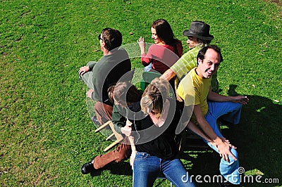 Musical chairs Stock Photo