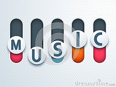 Musical concept with text on toggle button. Stock Photo