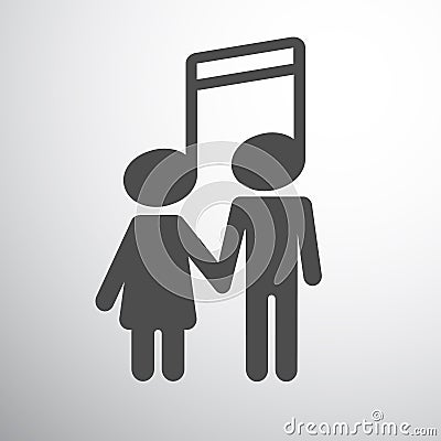 Musical couple boy and girl Vector Illustration