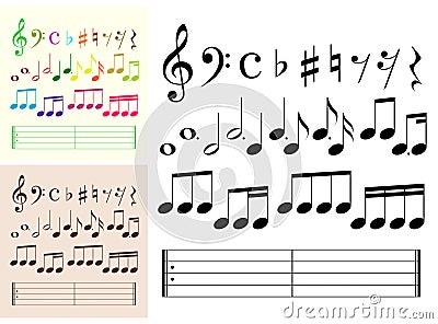 Musical elements Vector Illustration