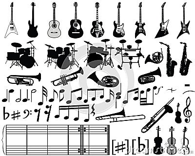 Musical elements Vector Illustration