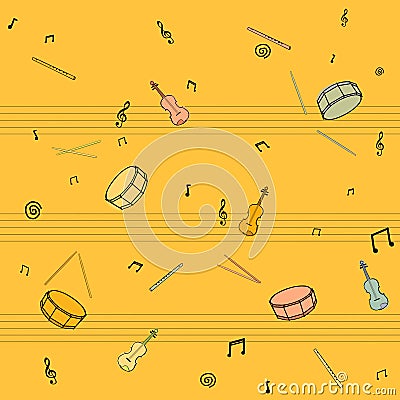 Musical fantasy in yellow tones Stock Photo
