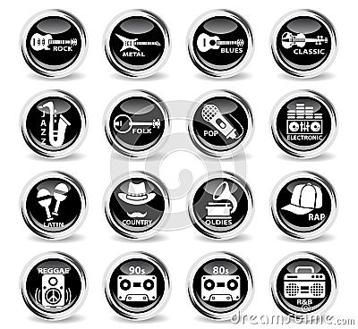 musical genre web icons Stock Photo