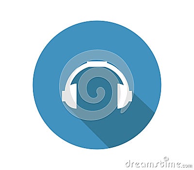 Musical headphones icon illustrated in vector on white background Stock Photo