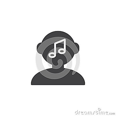 Musical human mind vector icon Vector Illustration