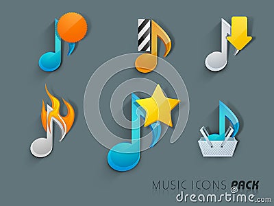 Musical icon with musical notes. Stock Photo