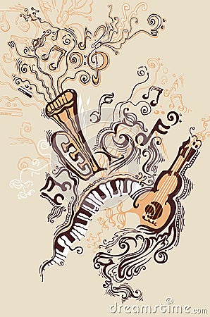 Musical illustrations. Vector Illustration