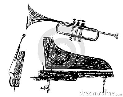 Musical instrument. Blackboard. Vector image. Vector Illustration