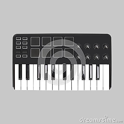 Musical instrument - MIDI keyboard. Isolated Stock Photo